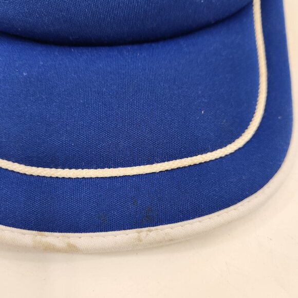 Simmons Mattress Three Stripe Vintage Trucker Hat Blue White - Picture 3 of 10